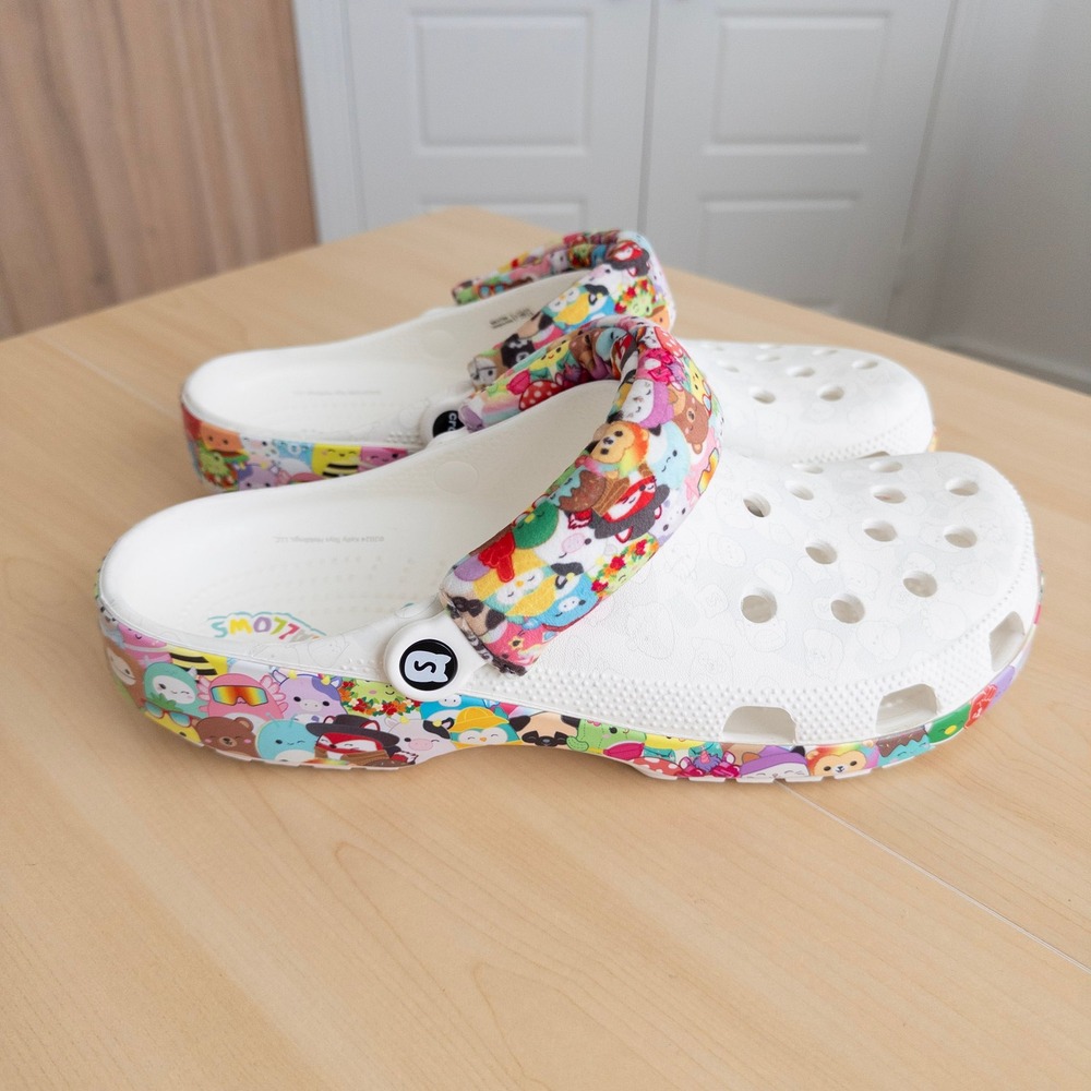 Crocs Clogs Size Mens 13 White Squishmallows Character Print Plush Strap Kidcore
